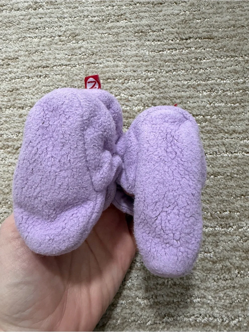 Zutano Lavender Plush Baby One-Piece Booties